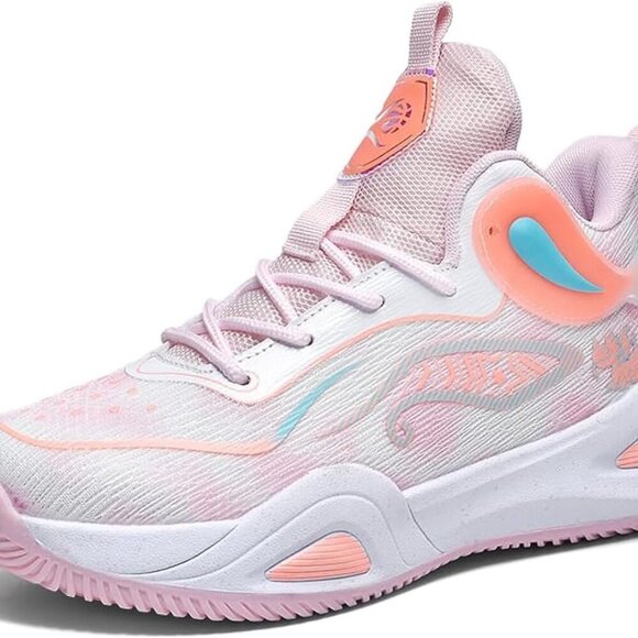 Womens Mens Breathable Lightweight Athletic Basketball Shoes Non Slip Court Snea - Picture 1 of 7